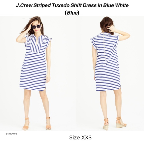 J. Crew Dresses & Skirts - J CREW Striped tuxedo shift dress size xxs